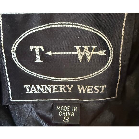 Tannery West Leather Jacket Women’s Small Black Belted Faux Fur Collar Zip Moto - Picture 3 of 12